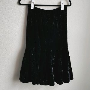 New York & Co Black Velvet Ruffle Midi Skirt/Dress